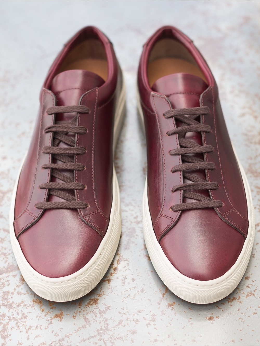 Gustin Horween Chromexcel #8 Low Top Sneakers in Burgundy 12
